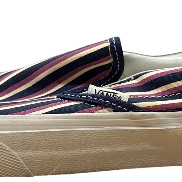 Vans Striped Slipped-on Sneakers, Size 7.5, Excellent Used Condition - Picture 6 of 8